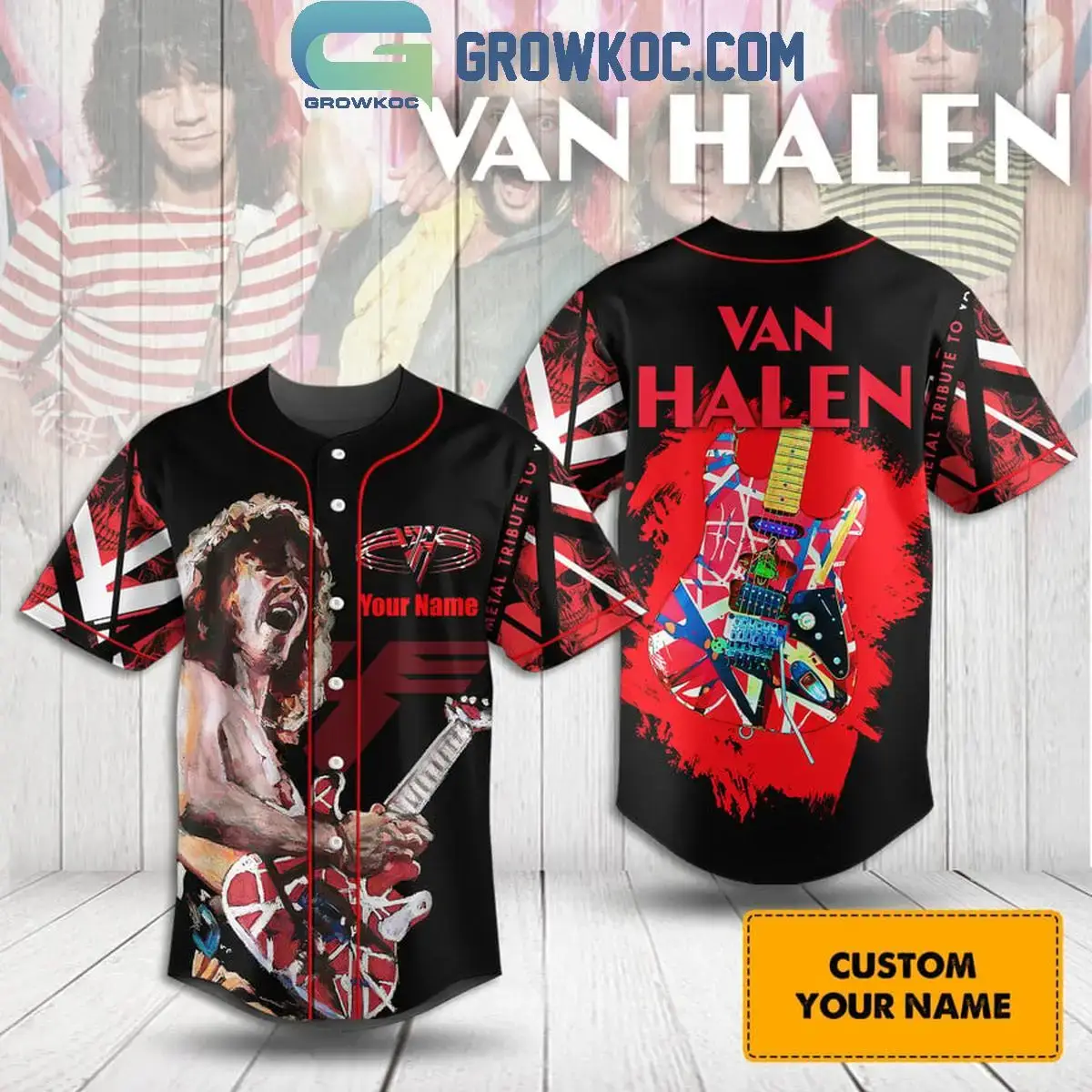 Van Halen Dance The Night Away Personalized Baseball Jersey Image