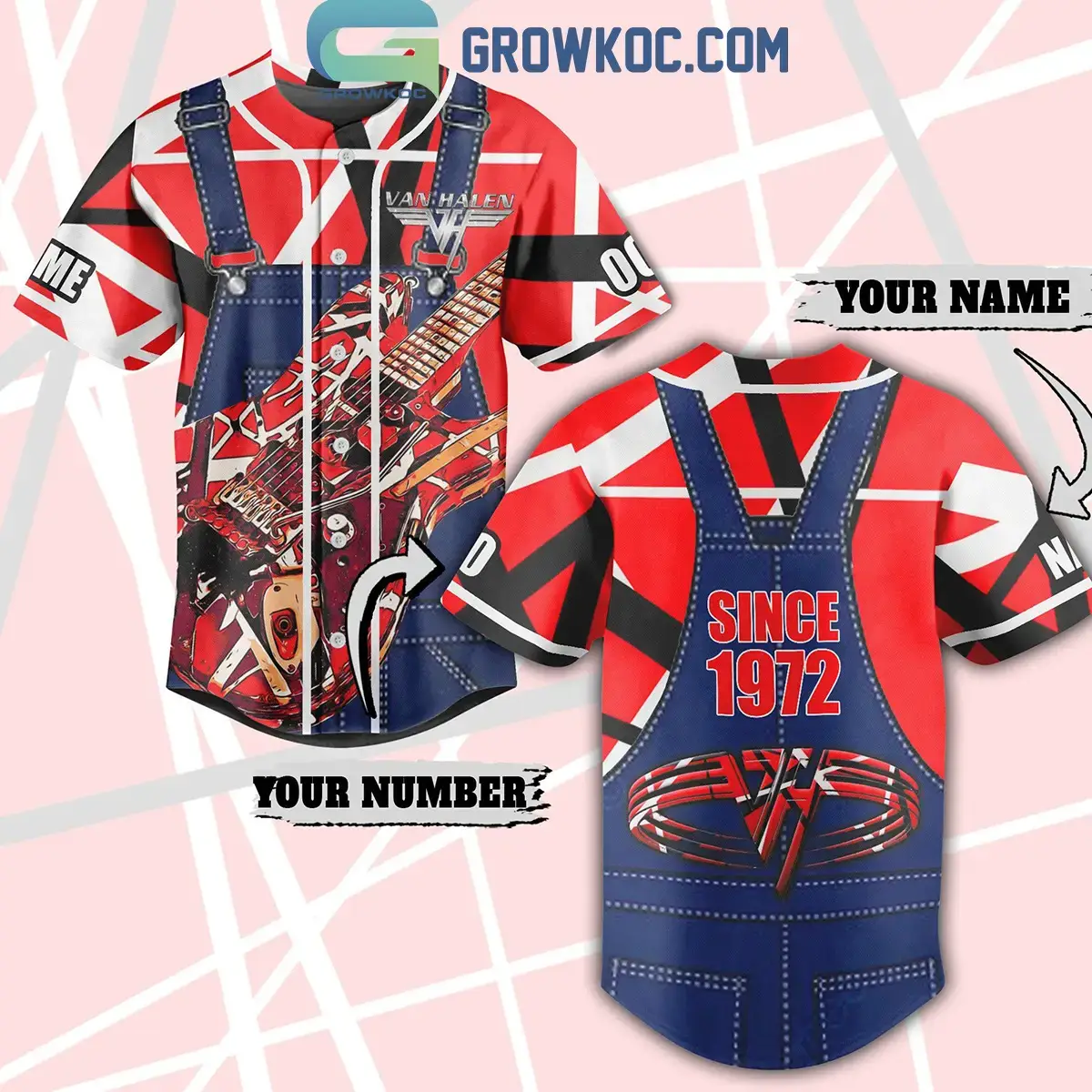 Van Halen Since 1972 Fan Personalized Baseball Jersey Image