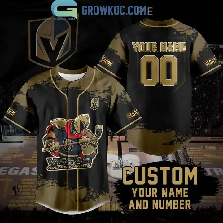 Vegas Golden Knights Custom Personalized Black Design Baseball Jersey Image