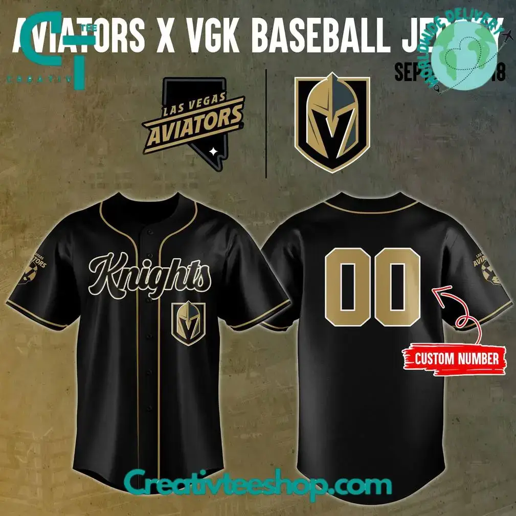 Vegas Golden Knights X Las Vegas Aviators Custom Baseball Jersey Image