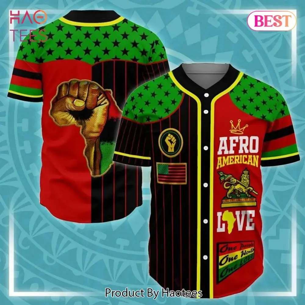 Vibrant Afro American Cultural Baseball Jersey - Bold Design & Comfort Image