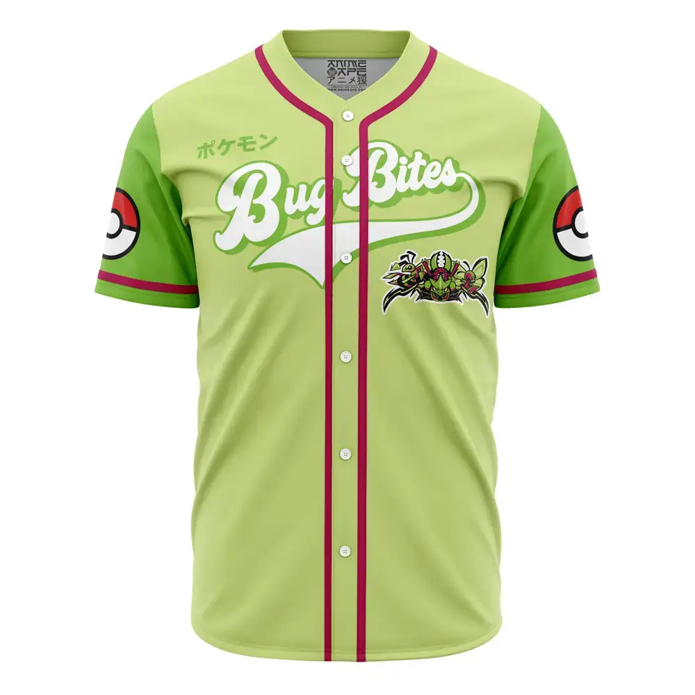 Vibrant Bug-Themed Baseball Jersey - Anime-Inspired Unisex Shirt For Gamers Image