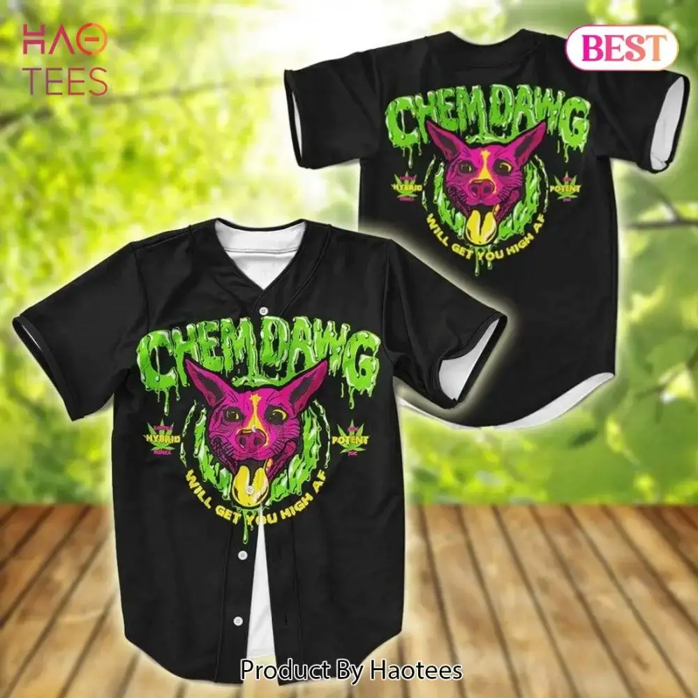 Vibrant Chemdawg Baseball Jersey - Graphic Streetwear By Haotees, Unisex Casual Style Image