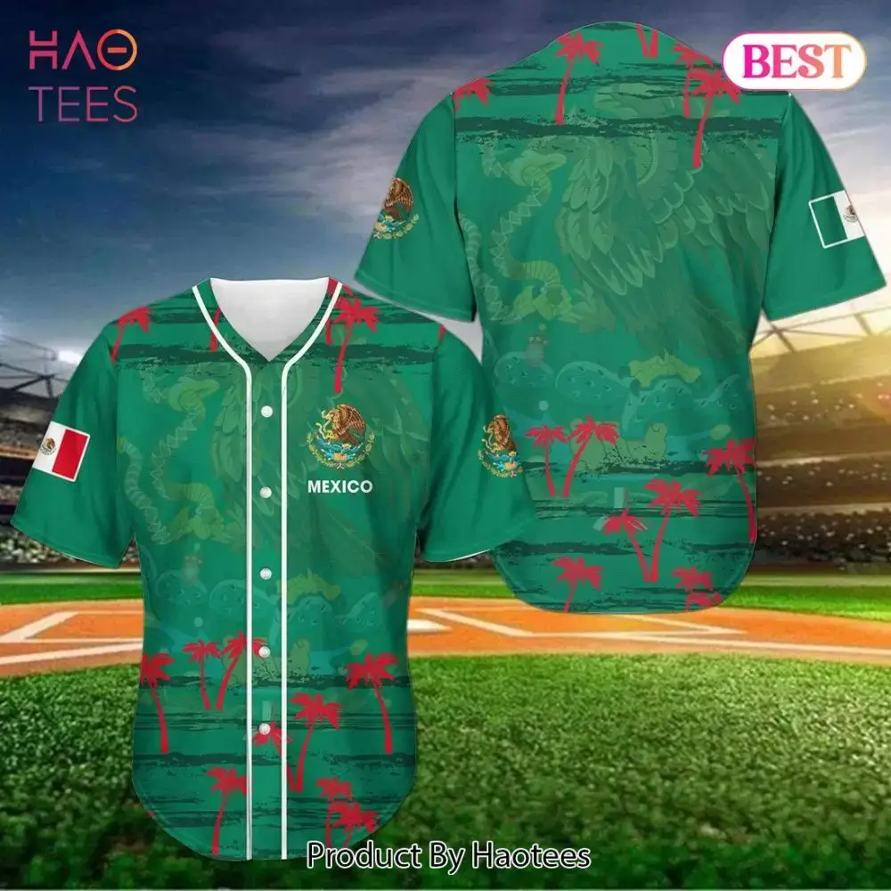 Vibrant Mexican Flag Baseball Jersey - Perfect For Fans & Collectors! Image