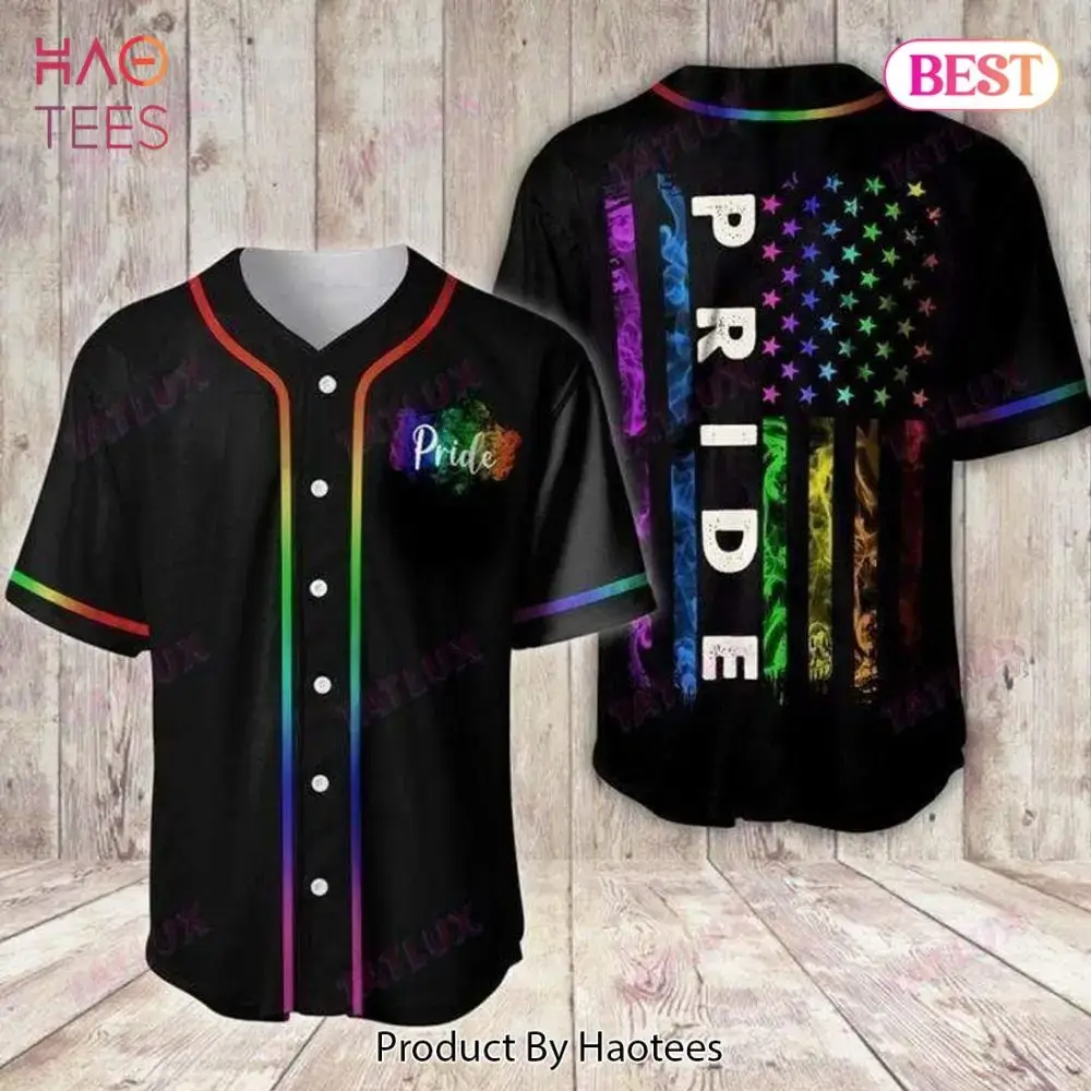 Vibrant Pride Flag Baseball Jersey - Celebrate In Style With Rainbow Colors Image