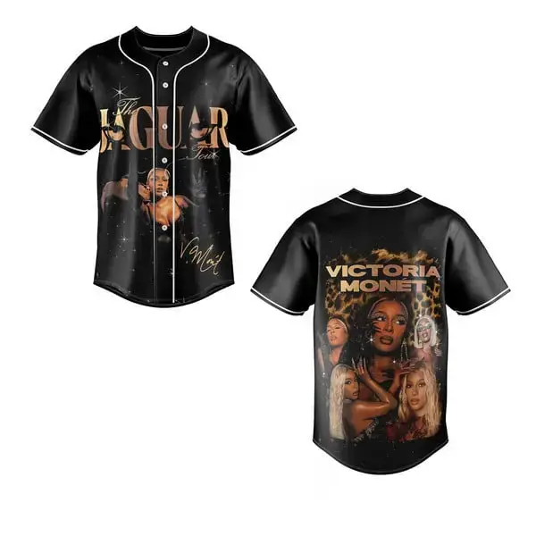 Victoria Monét Baseball Jersey – Stylish Black Graphic Tee For Fans Image