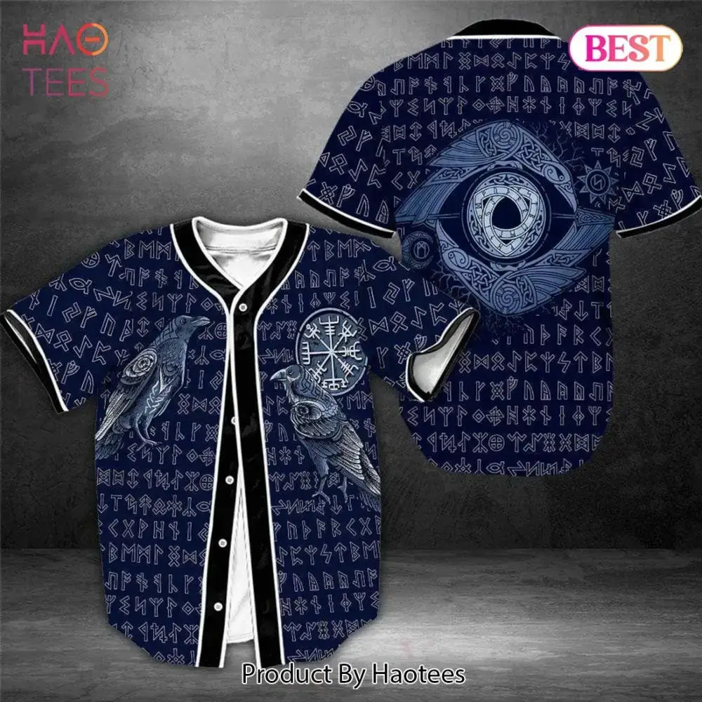 Viking Raven Baseball Jersey - Norse Mythology Design Shirt , Haotees Image