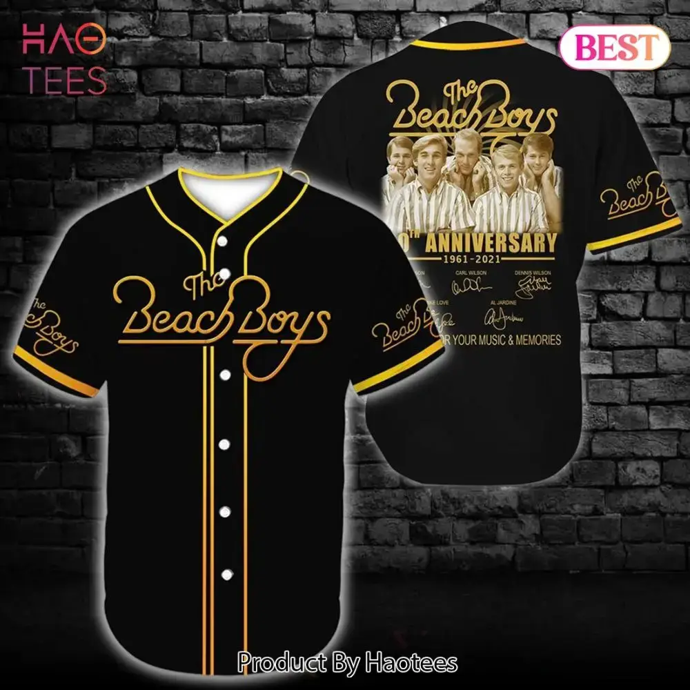 Vintage Beach Boys 60Th Anniversary Jersey Shirt - Retro Music Fan Gift Image