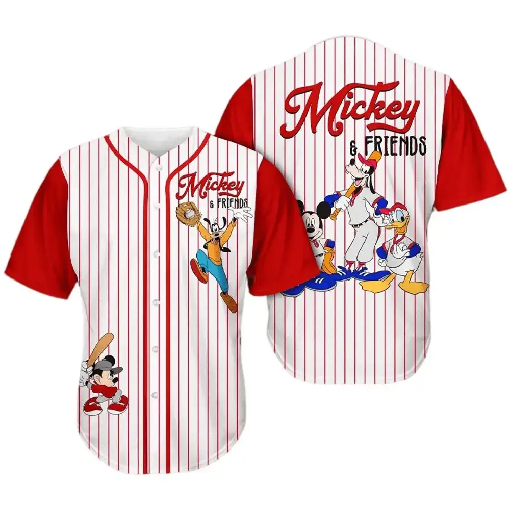 Vintage Mickey & Friends Baseball Jersey – Classic Disney Style For Fans Image