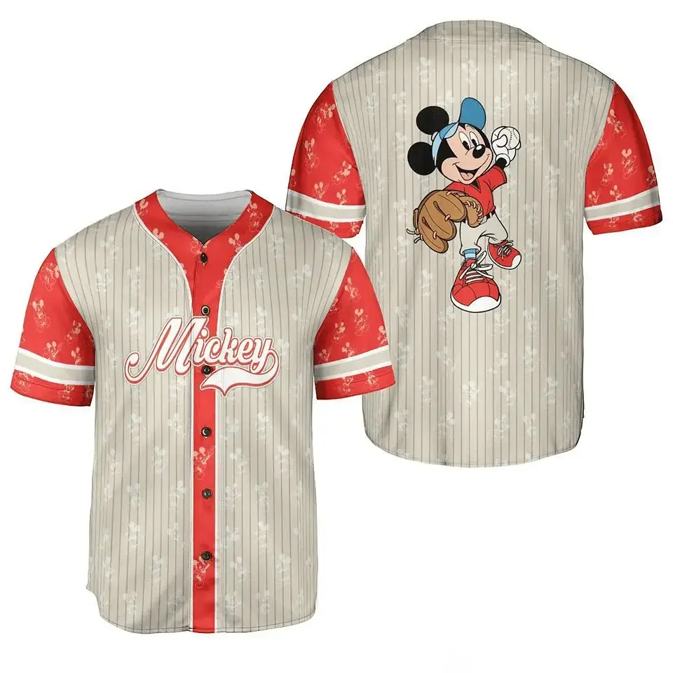 Vintage Mickey Baseball Jersey - Retro Style Sportswear For Disney Fans Image