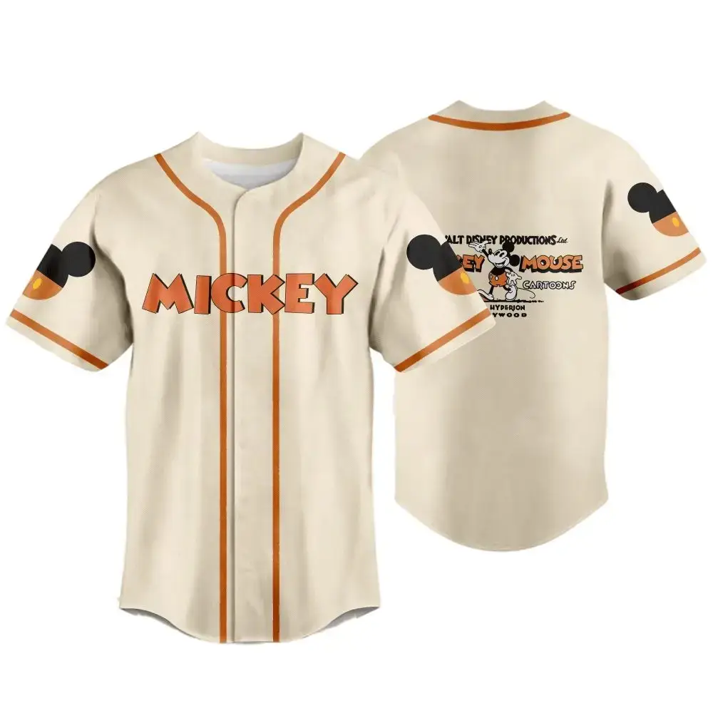 Vintage Mickey Mouse Baseball Jersey – Classic Cartoon Style Comfort Tee Image
