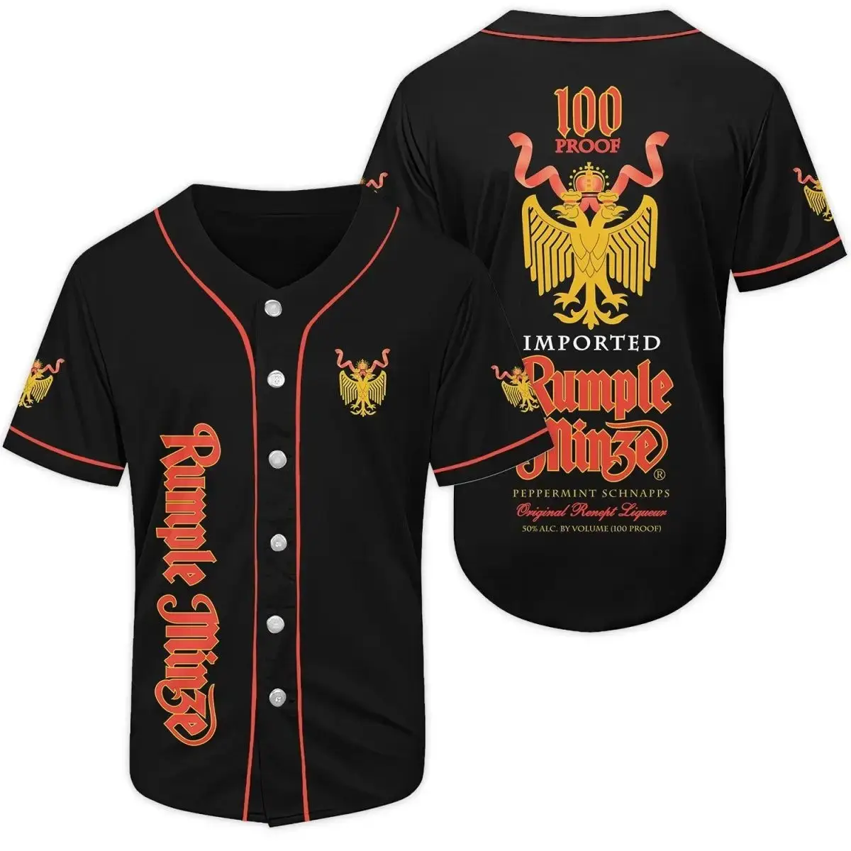 Vintage Rumple Minze Gin Baseball Jersey Image