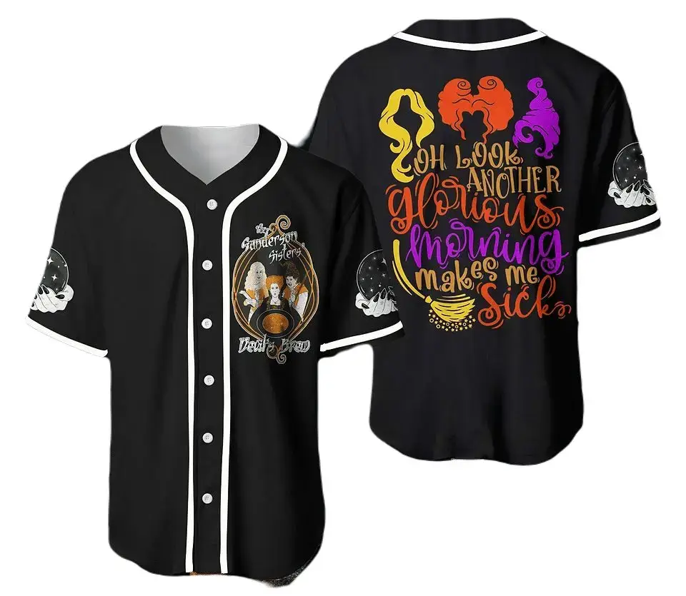 Vintage Witch Baseball Jersey - Spooky Style Halloween Shirt For Fans Image