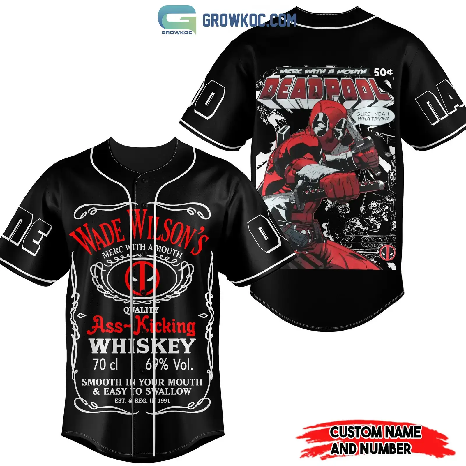 Wade Wilson's Merc With A Mouth Deadpool Personalized Baseball Jersey Image