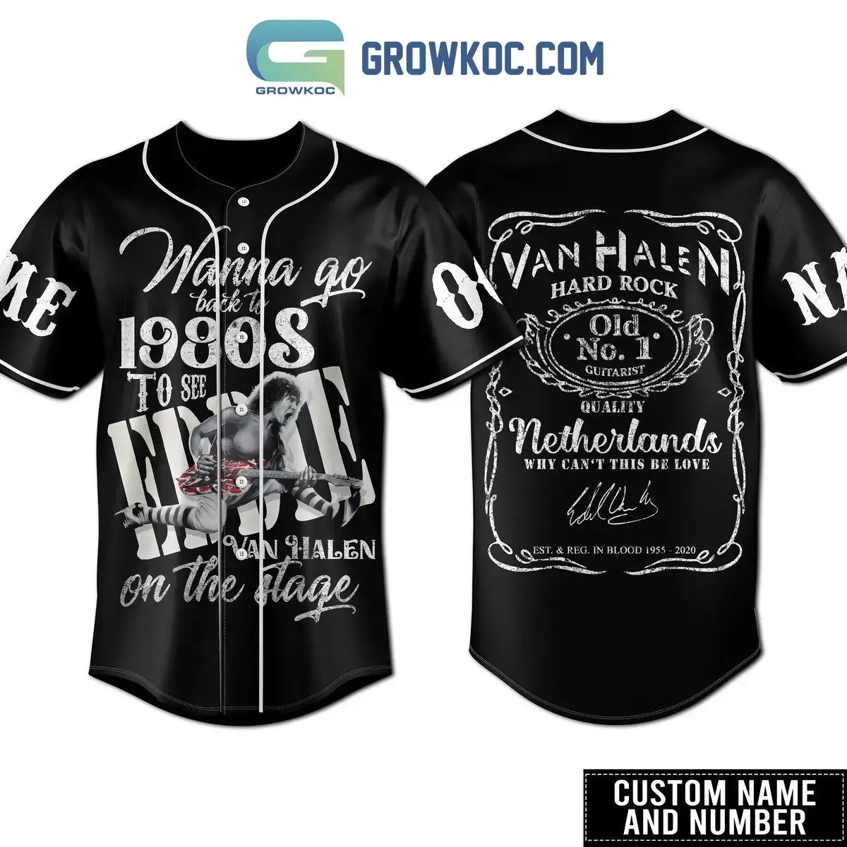 Wanna Go Back To 1980s To See Eddie Van Halen On The Stage Personalized Baseball Jersey Image