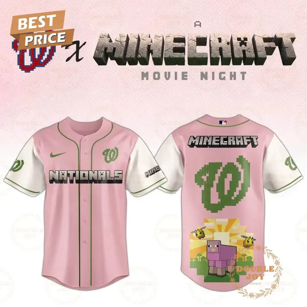 Washington Nationals 2025 A Minecraft Movie Night Special Edition Baseball Jersey Image