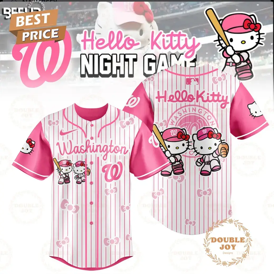 Washington Nationals 2025 Hello Kitty Night Game Limited Edition Baseball Jersey Image