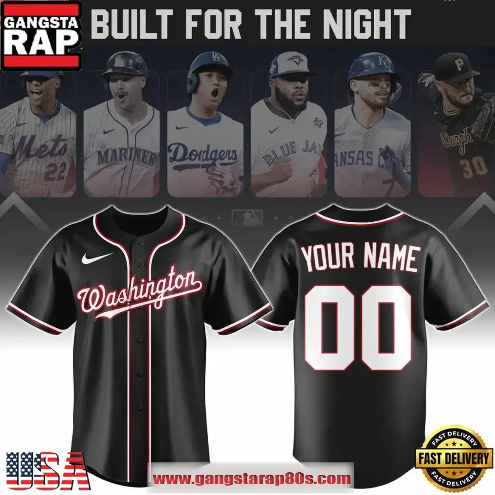 Washington Nationals 2026 Fashion Black Out Replica Custom Baseball Jersey Image