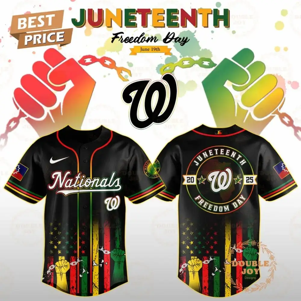 Washington Nationals Juneteenth Freedom Day 2025 Special Edition Baseball Jersey Image