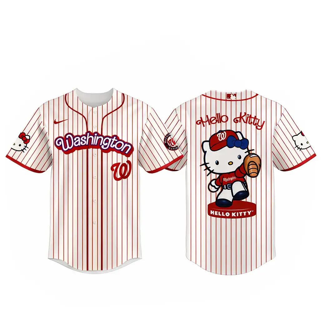 Washington Nationals Major League Baseball 2026 Hello Kitty Baseball Jersey Image