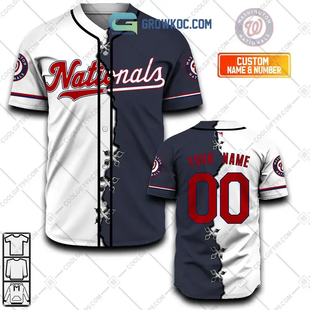 Washington Nationals MLB Personalized Mix Baseball Jersey Image