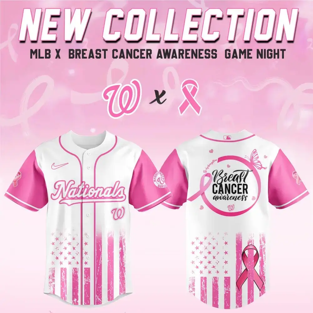 Washington Nationals Mlb X Breast Cancer Awareness Month Hope In Pink Custom Baseball Jersey Image
