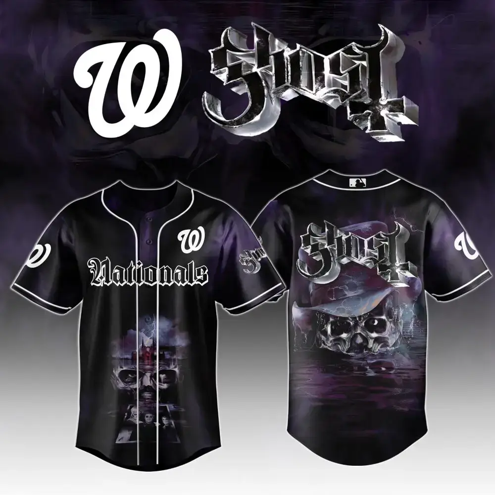 Washington Nationals Mlb X Ghost Night Show Custom Baseball Jersey Image