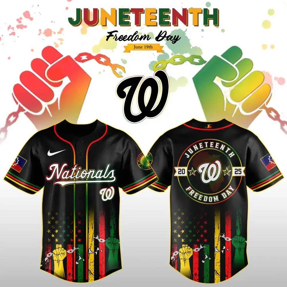 Washington Nationals Mlb X Juneteenth Day Custom Baseball Jersey Edition Custom Baseball Jersey Image
