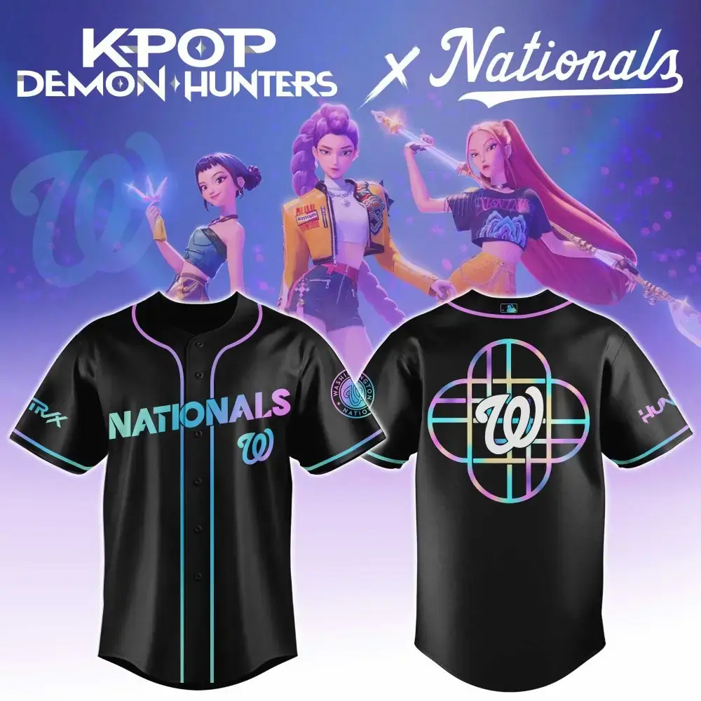 Washington Nationals Mlb X Kpop Demon Hunters Huntrx Custom Baseball Jersey Image