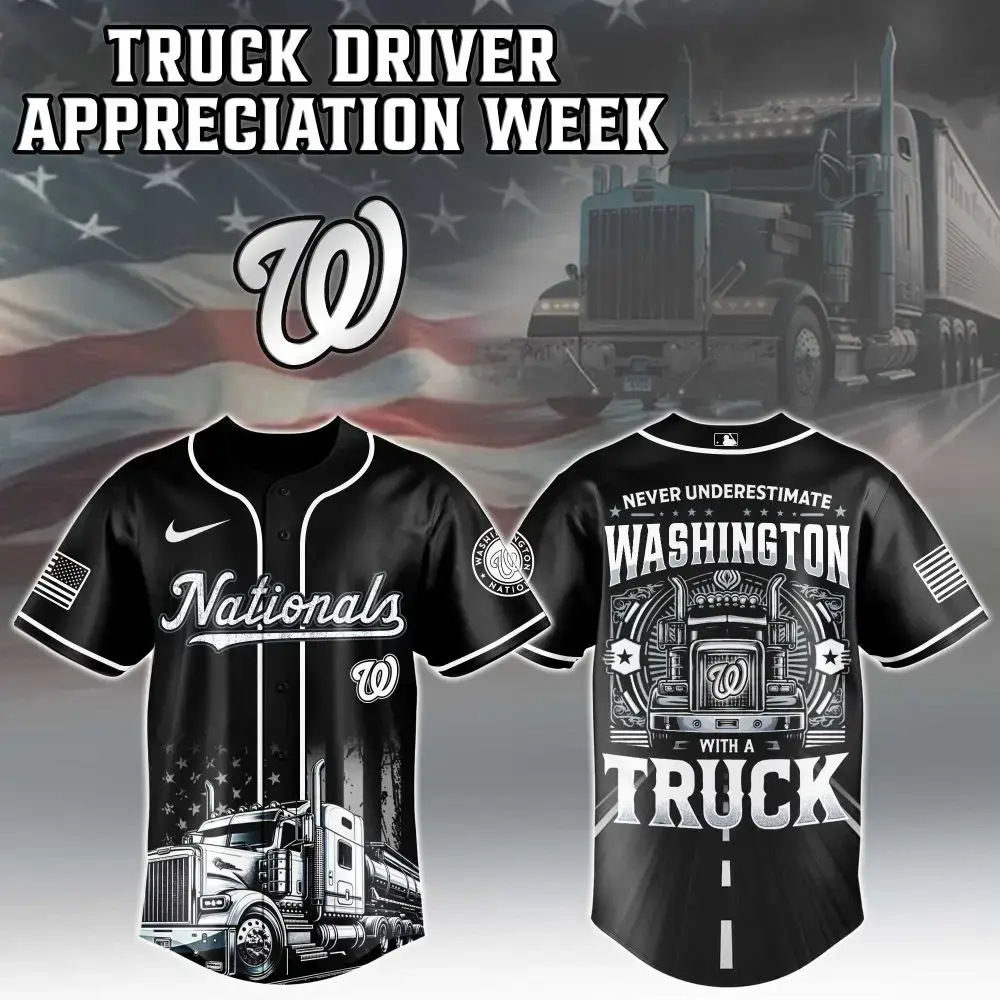 Washington Nationals Mlb X Nation Truck Driver Appreciation Week Limited Edition Custom Baseball Jersey Image