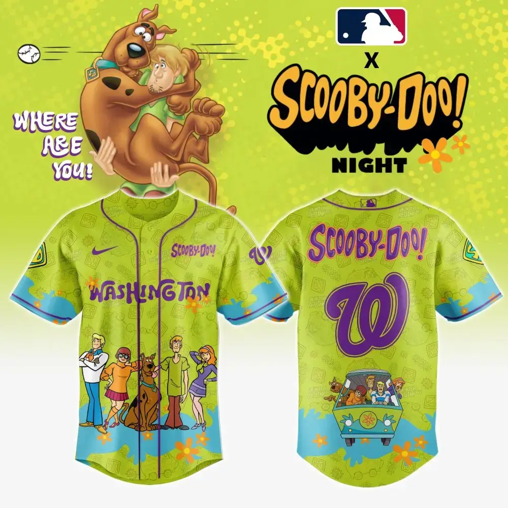 Washington Nationals Mlb X Scooby Doo Custom Baseball Jersey Image