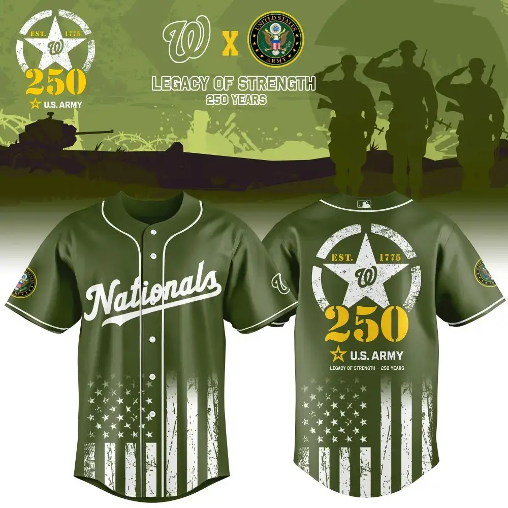 Washington Nationals Mlb X Usa Legacy Of Strength Custom Baseball Jersey Image
