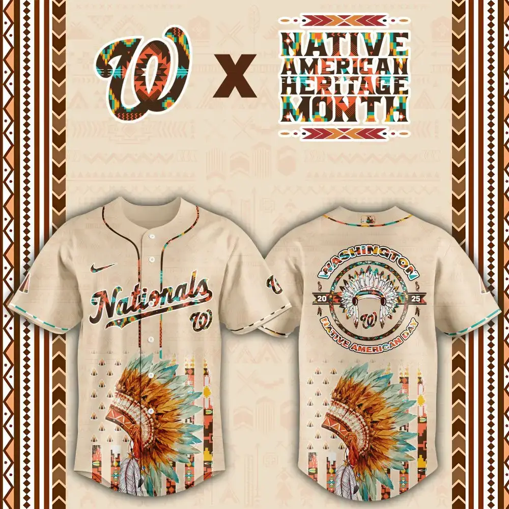 Washington Nationals Native American Heritage Month Custom Baseball Jersey Image