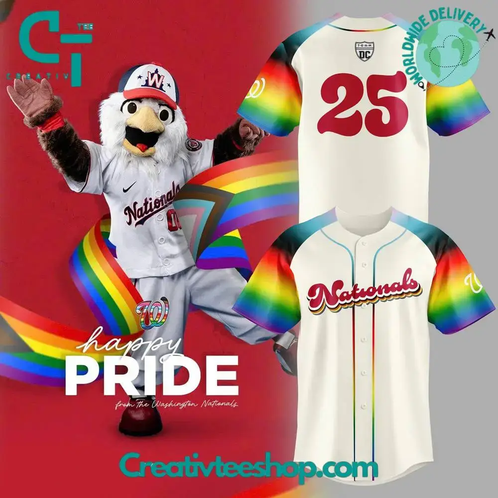 Washington Nationals Pride Night 2025 Special Baseball Jersey Image