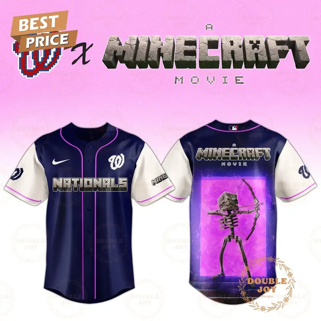 Washington Nationals Skeleton A Minecraft Movie 2025 Special Edition Baseball Jersey Image