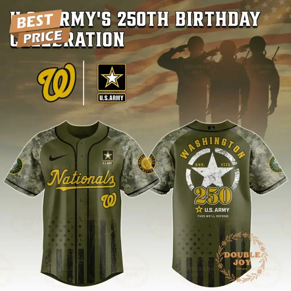 Washington Nationals U.S. Army'S 250Th Limited Edition Baseball Jersey Image