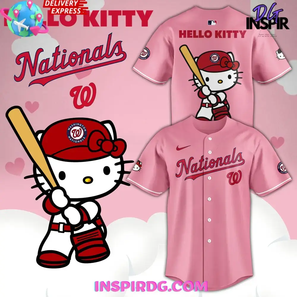 Washington Nationals X Hello Kitty 2024 Baseball Jersey Image