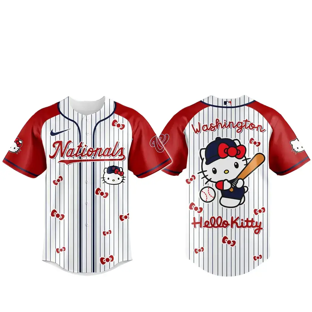 Washington Nationals x Hello Kitty 2026 And Sanrio World Baseball Jersey Image