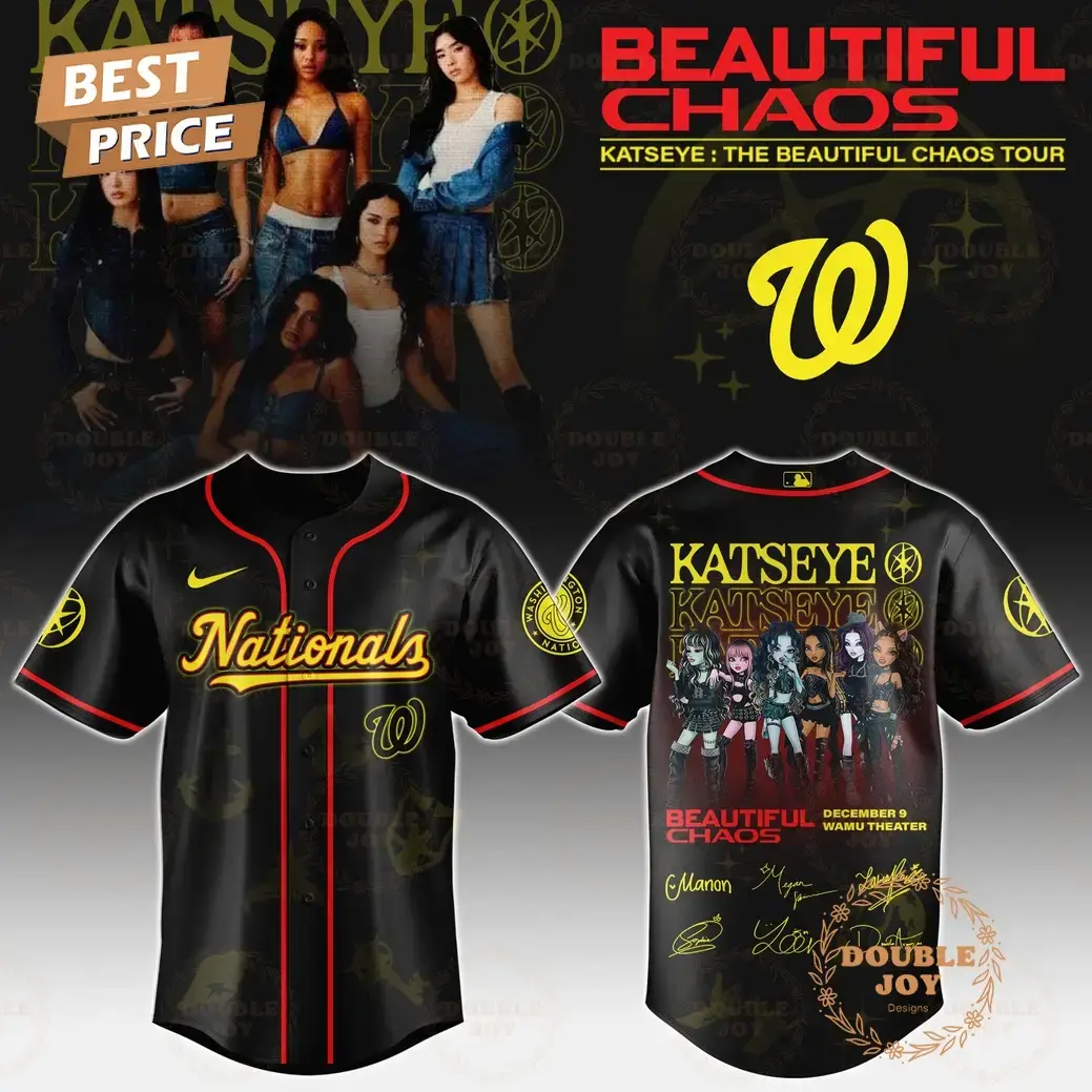 Washington Nationals x Katseye "The Beautiful Chaos Tour" 2025 Baseball Jersey Image
