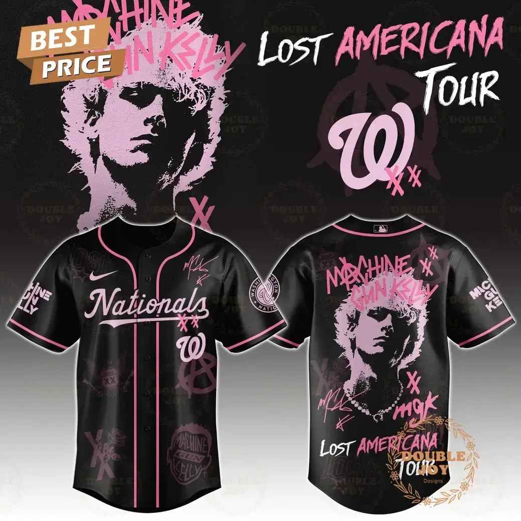 Washington Nationals x MGK Tour 2025 The Lost Americana Baseball Jersey Image