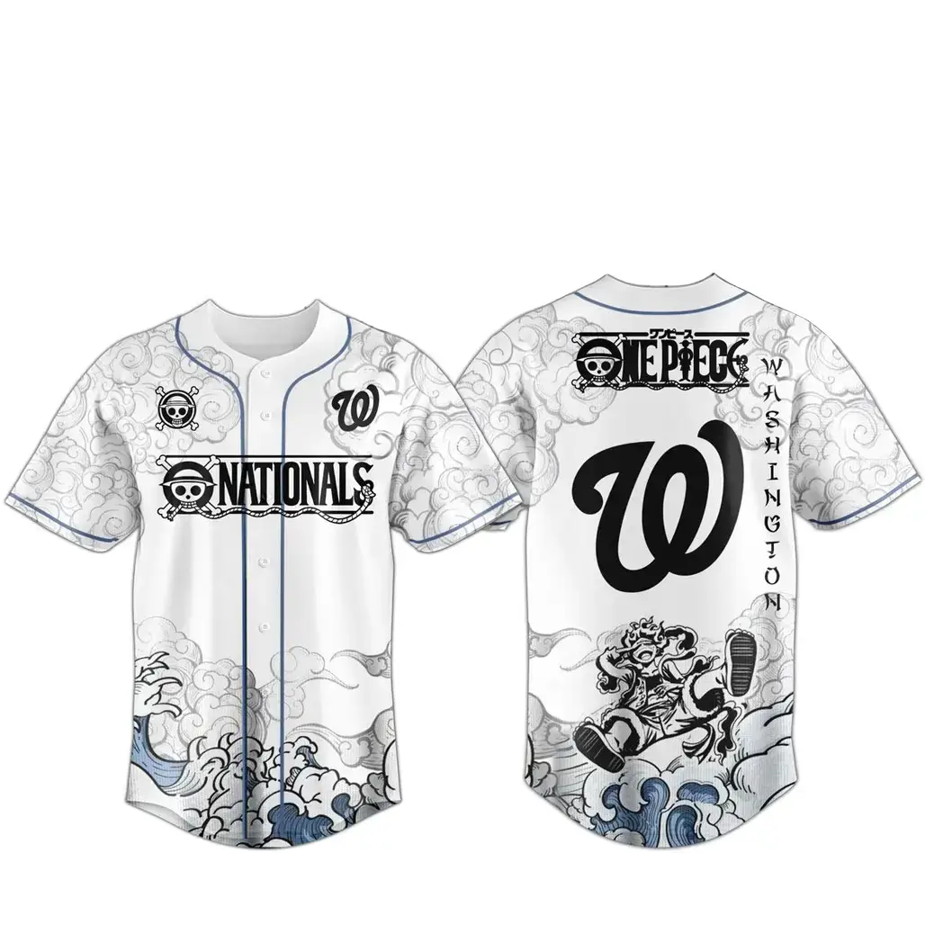 Washington Nationals x One Piece 2026 Luffy The Gear 5 Baseball Jersey Image