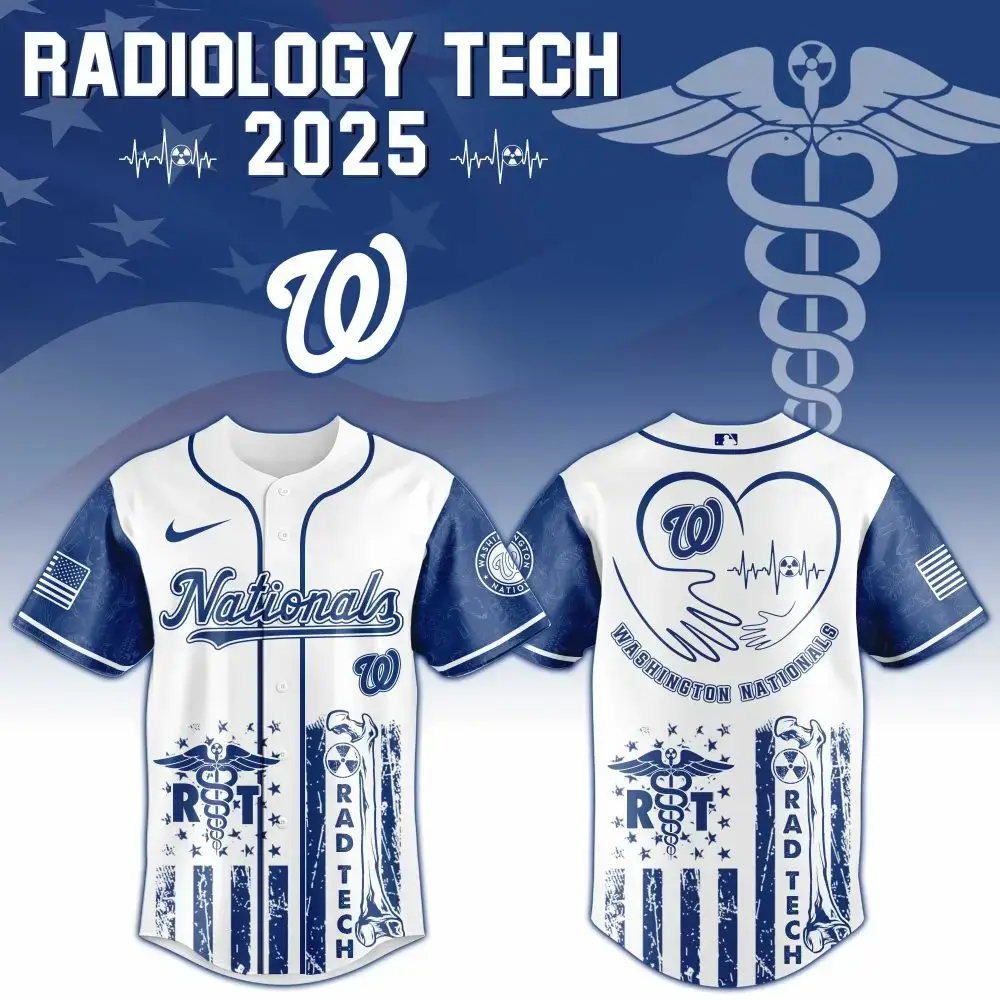 Washington Nationals X Radiology Tech Night Exclusive Design Custom Baseball Jersey Image