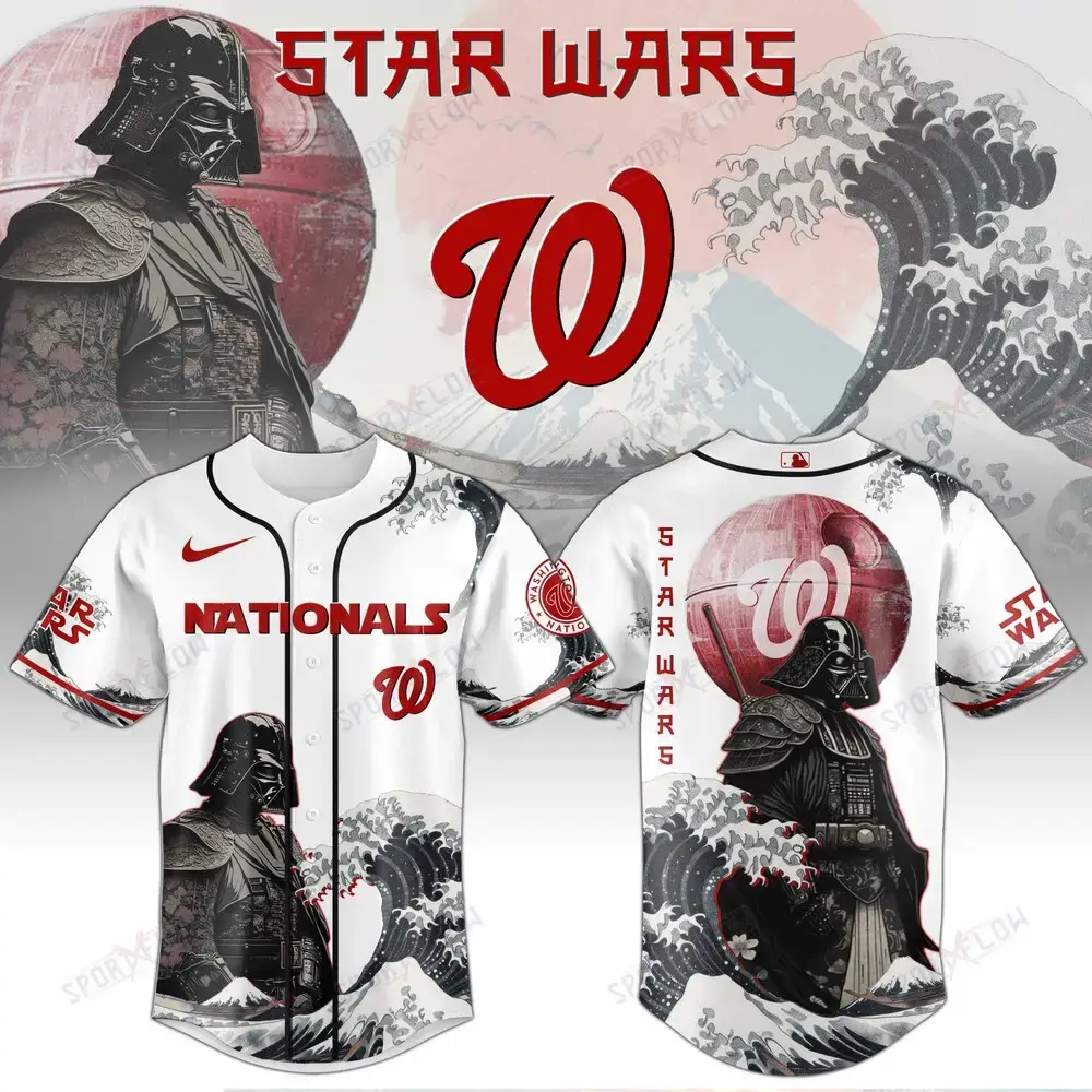 Washington Nationals X Star Wars Darth Vader Japanese Aesthetic Baseball Jersey Image