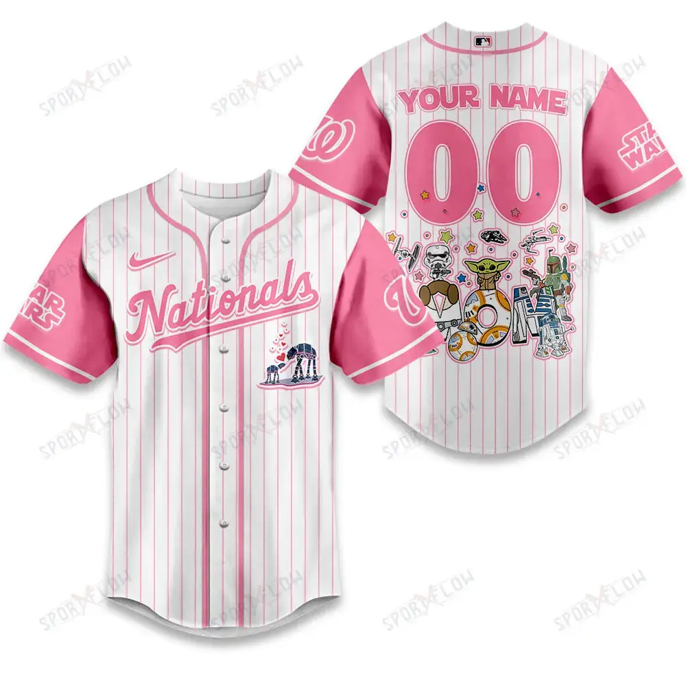 Washington Nationals X Star Wars Galaxy'S Best Mom Custom Baseball Jersey Image