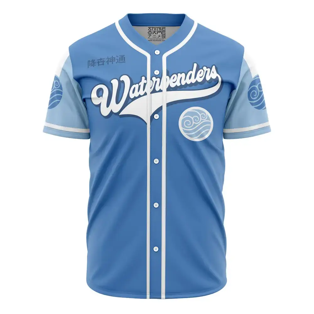Waterbenders Blue Baseball Jersey - Anime-Inspired Sportswear For Fans Image