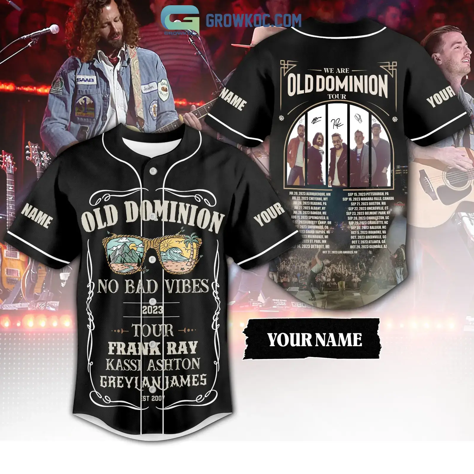We Are Old Dominion Tour 2023 Personalized Baseball Jersey Image
