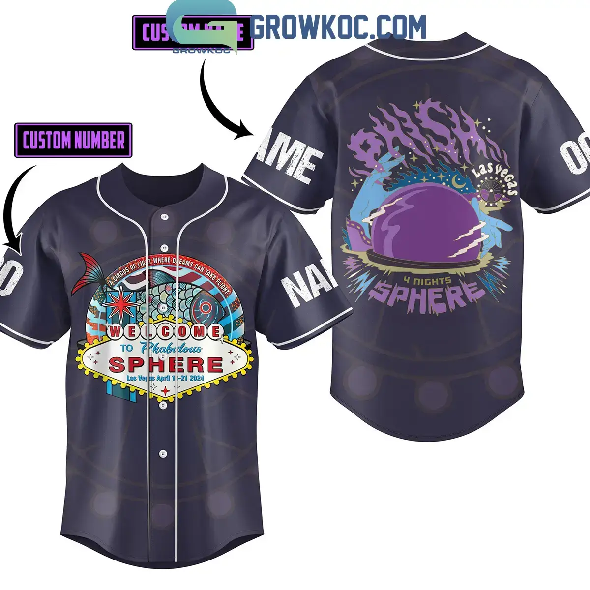 Welcome To Phabulous Sphere Las Vegas 4 Nights Personalized Baseball Jersey Image