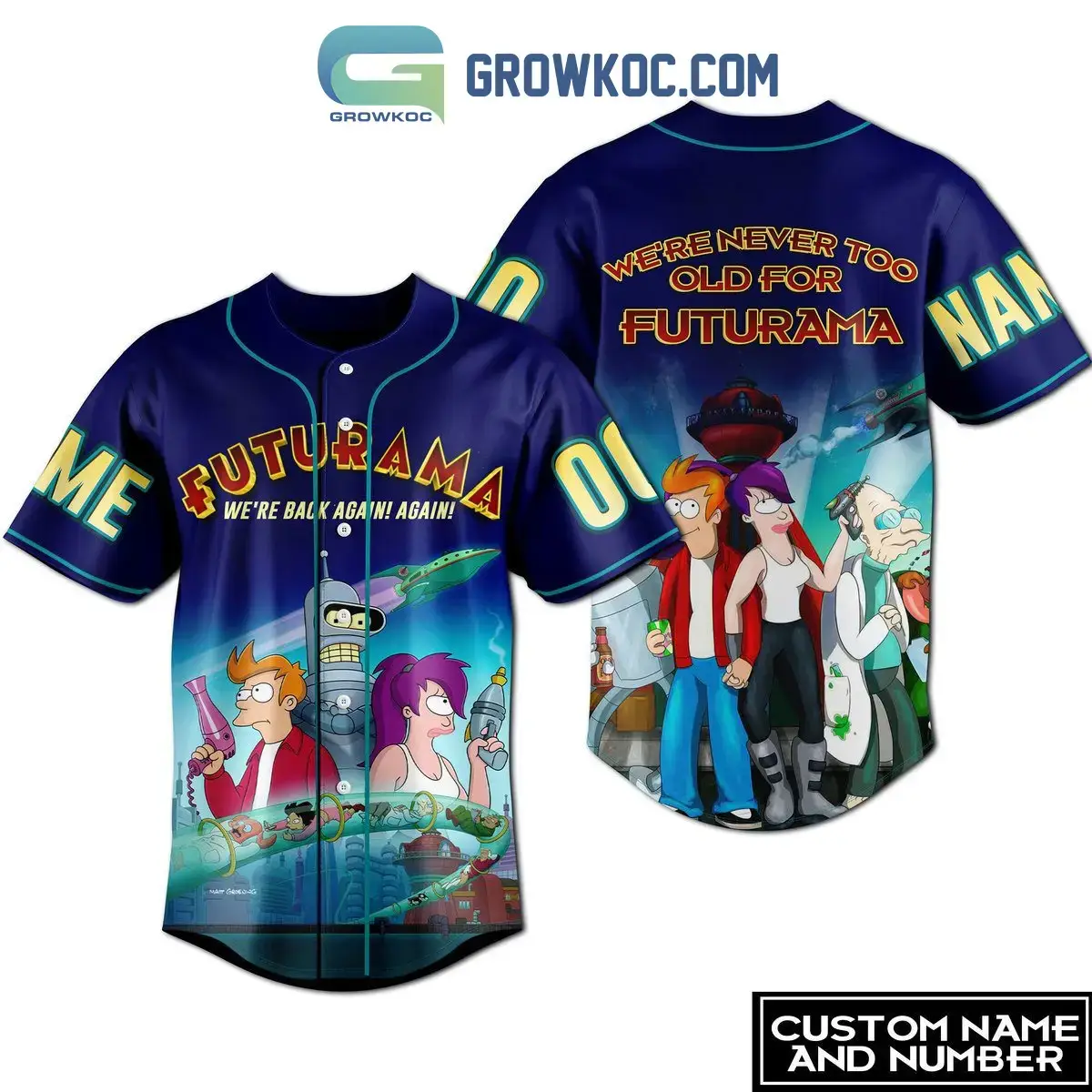 We're Never Too Old For Futurama Personalized Baseball Jersey Image