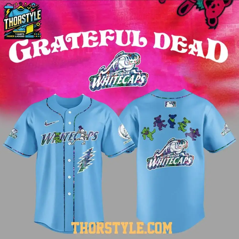 West Michigan Whitecaps Grateful Dead 60Th Anniversary 2025 Baseball Jersey Image