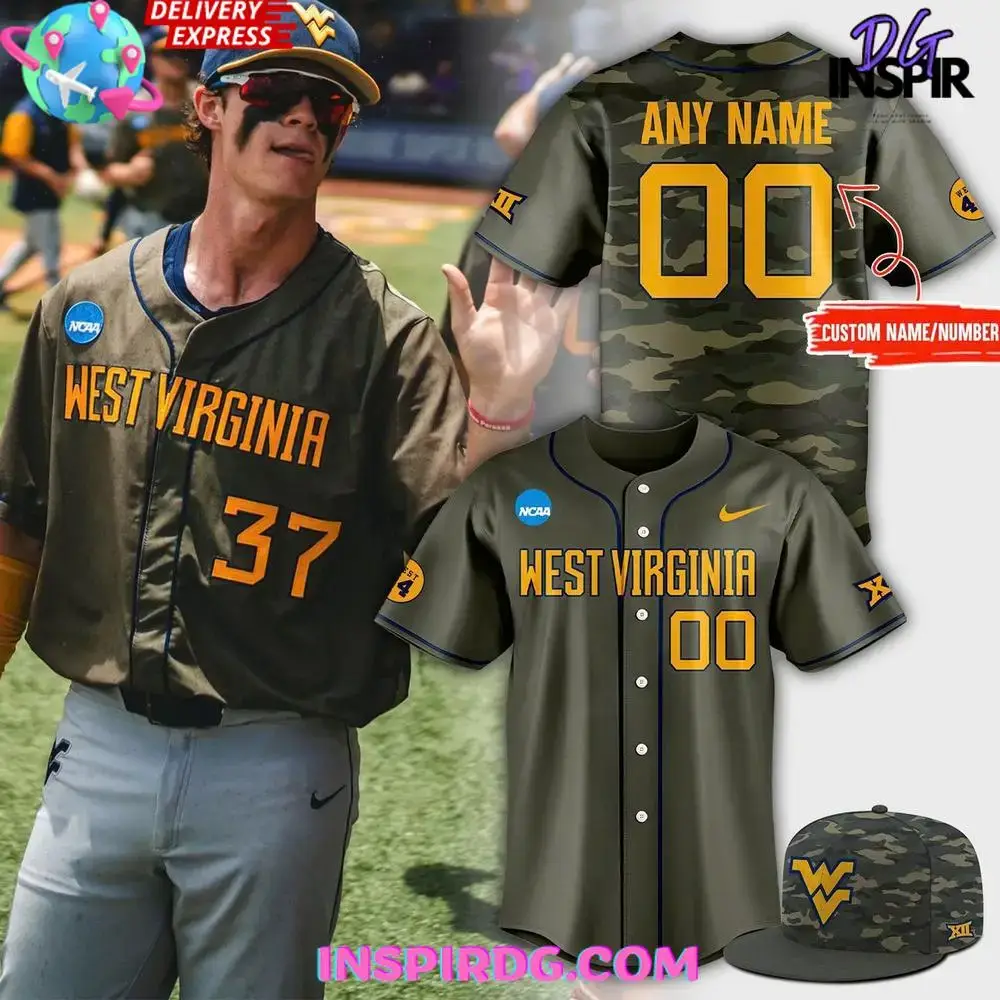 West Virginia Mountaineers Military Appreciation 2025 Camo Jersey Image